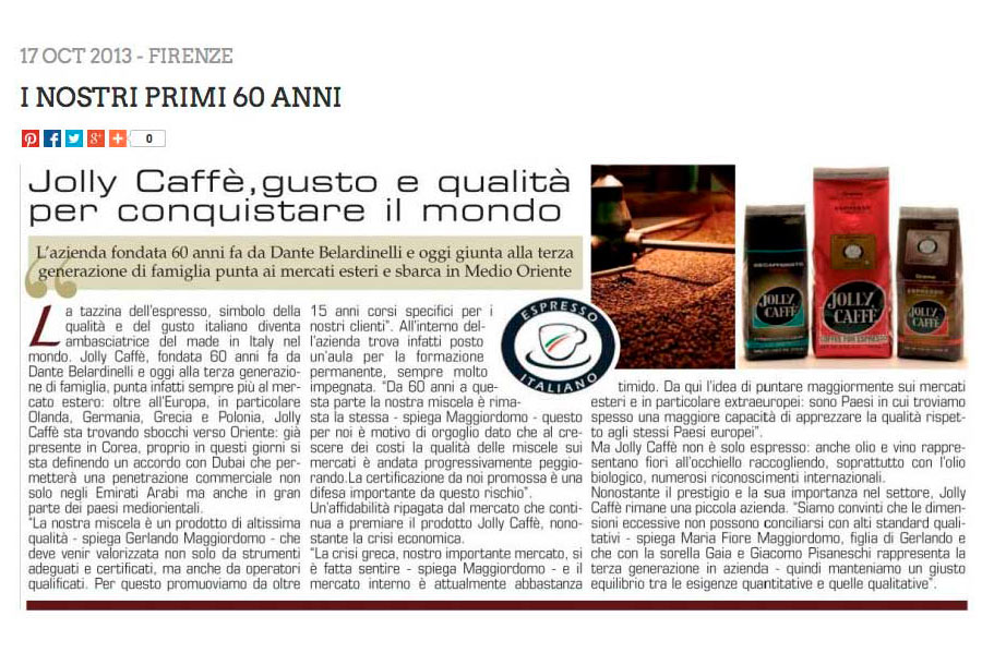 i nostri primi 60 anni jolly caffe